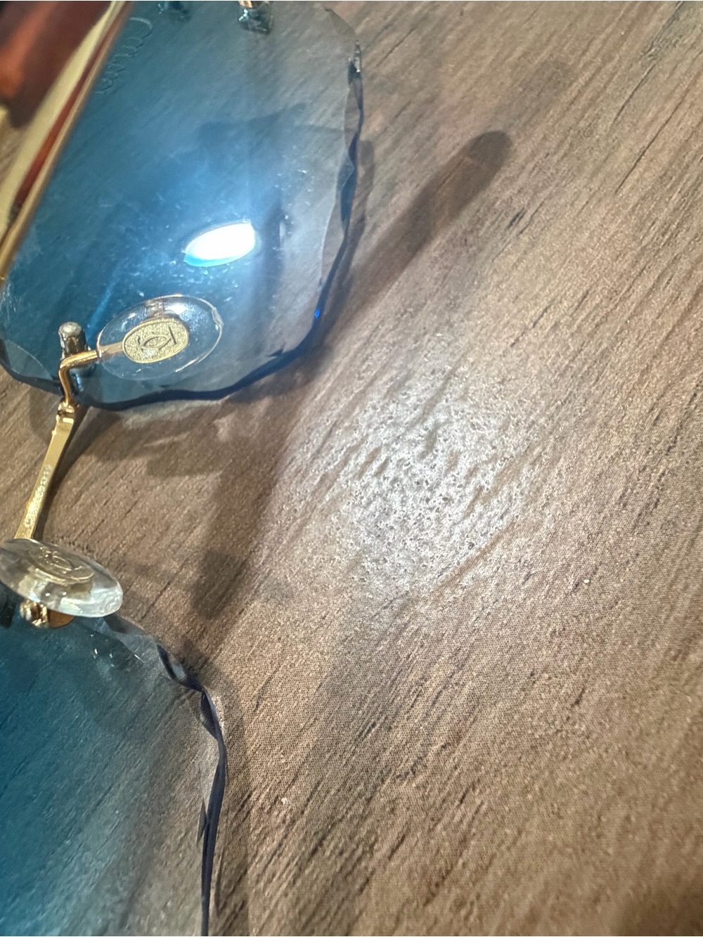Cartier Rimless Blue Gradient Sunglasses - Picture 5 of 6